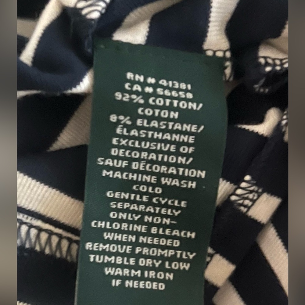 Lauren Ralph Lauren Navy and White Striped Tee - Picture 6 of 14